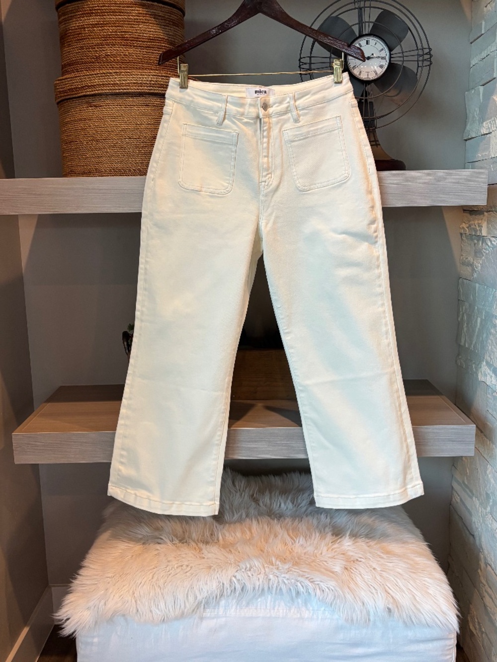 Mica Denim Capris Off-White Womens Waist  30